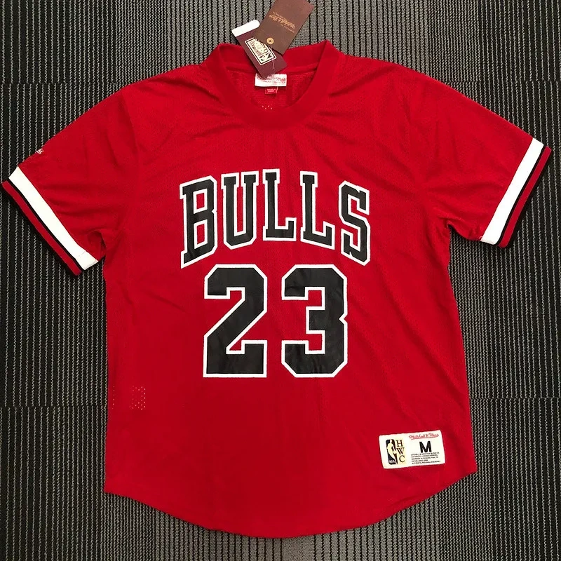 Michael Jordan Mens Red Player Jersey Throwback Edition