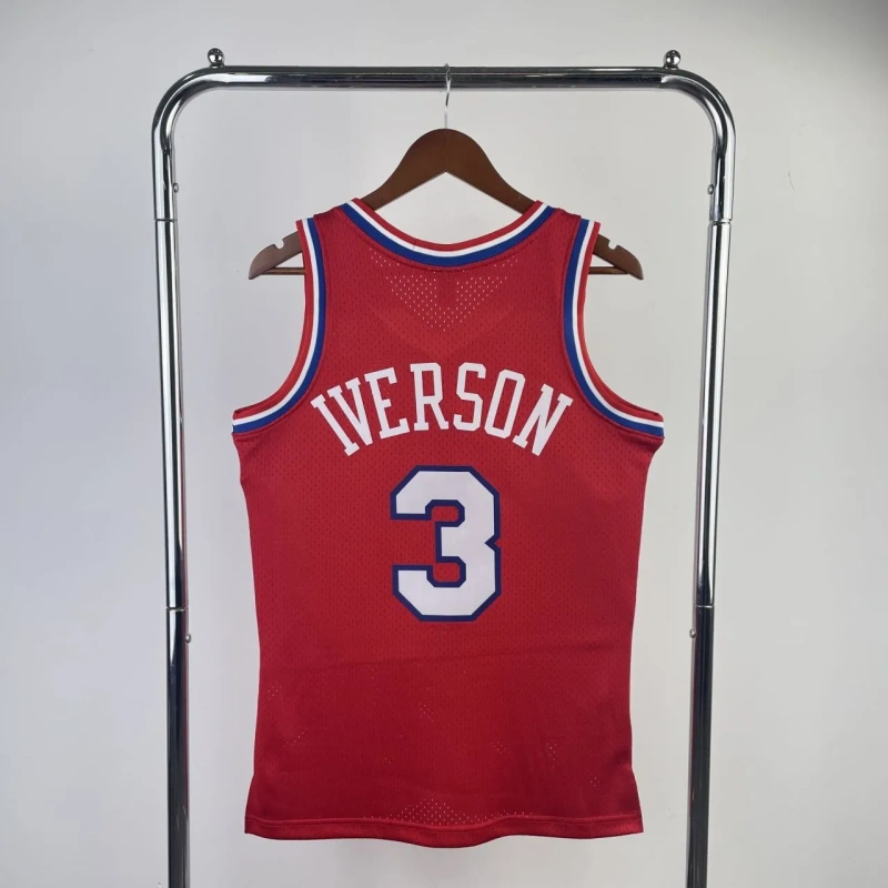 Mens M&N 1996∕97 Allen Iverson Red Retro Jersey