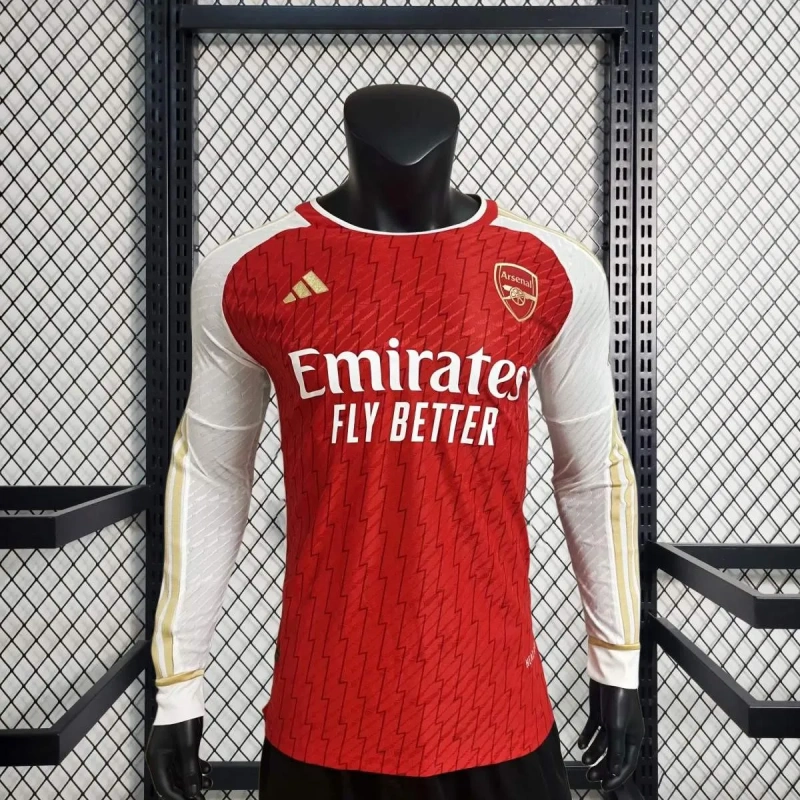 Camisa Arsenal I 2023/24 Autêntica Versão Jogador Manga Longa