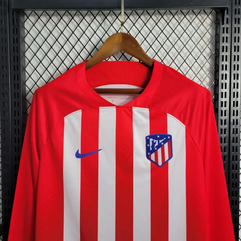 Camisa Atlético de Madrid I 2023/24 Versão Tailandesa Manga Longa