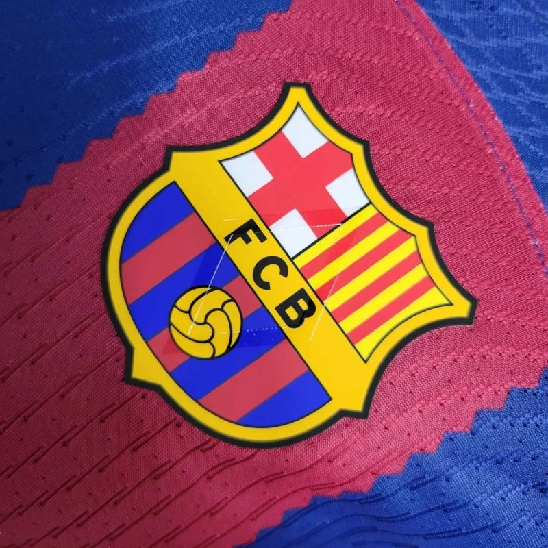 Camisa Barcelona I 2023/24 Autêntica Versão Jogador Manga Longa
