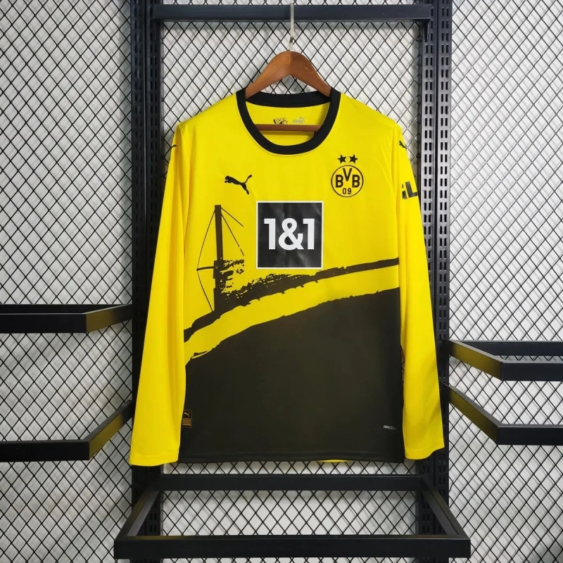 Camisa Borussia Dortmund I 2023/24 Manga Longa