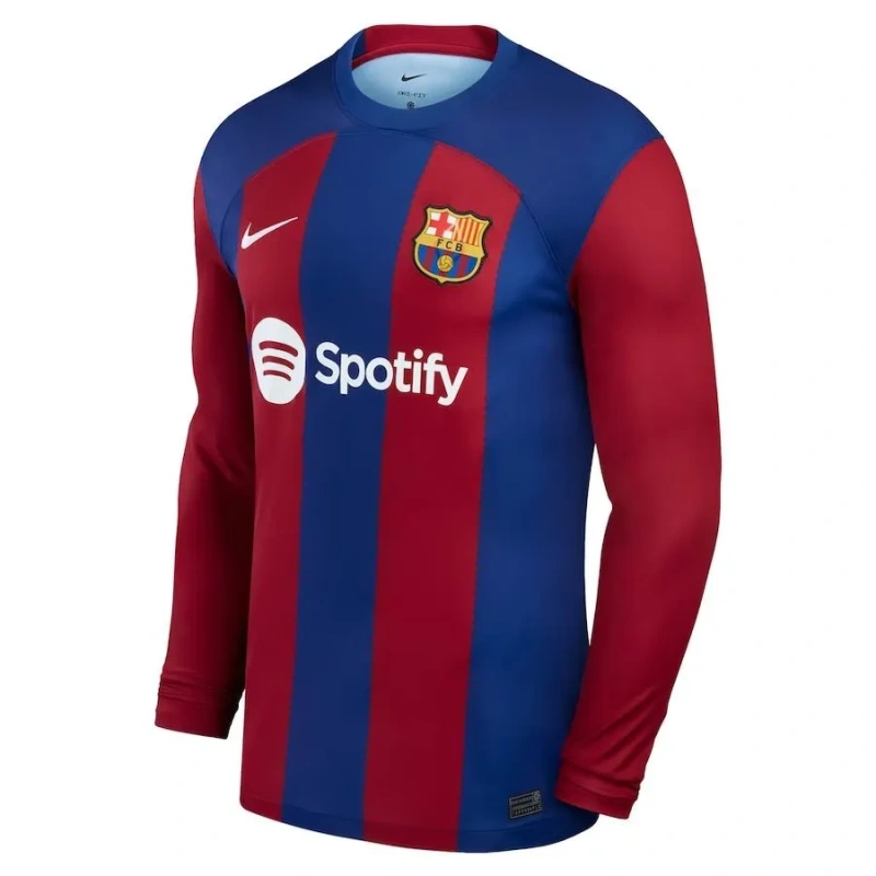 Camisa Barcelona I 2023/24 Versão Tailandesa Manga Longa