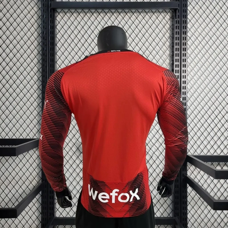 Camisa AC Milan I 2023/24 Autêntica Versão Jogador Manga Longa