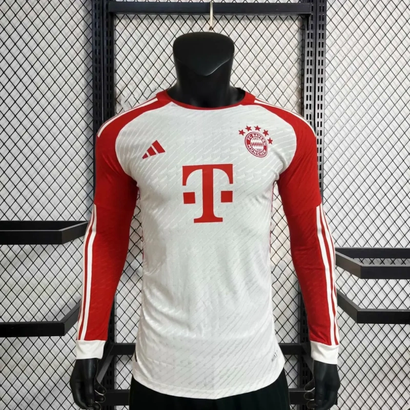 Camisa Bayern de Munique I 2023/24 Autêntica Versão Jogador Manga Longa