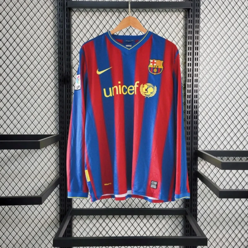 Camisa Barcelona I 2009/10 Retrô Manga Longa