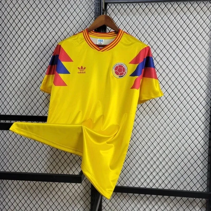 Camisa Colômbia I 1990 Retrô Copa do Mundo
