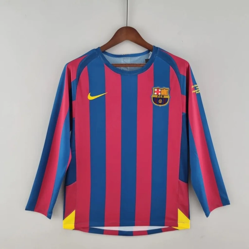 Camisa Barcelona I 2005/06 Retrô Manga Longa