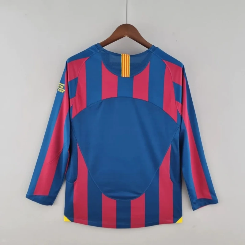 Camisa Barcelona I 2005/06 Retrô Manga Longa