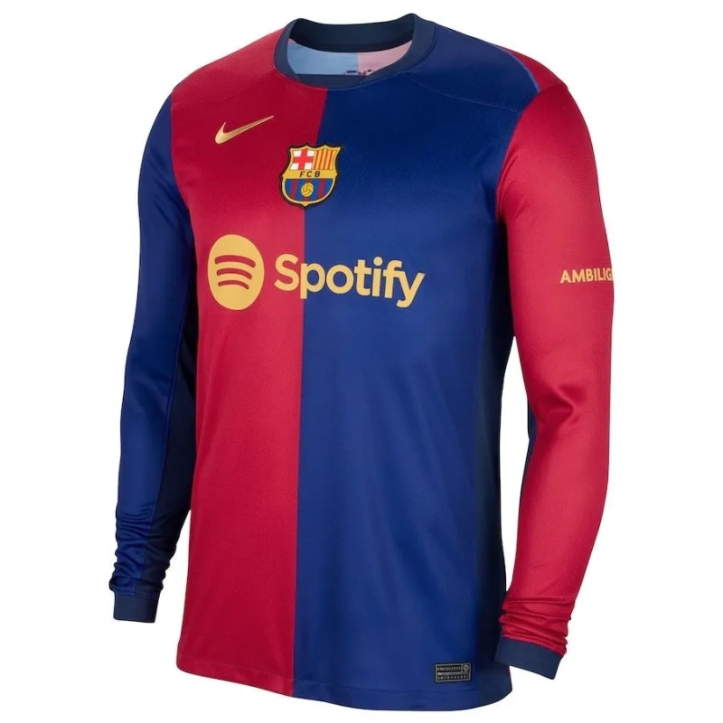 Camisa Barcelona I 2024/25 Versão Tailandesa Manga Longa