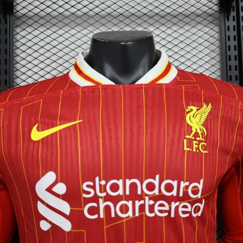 Camisa Liverpool I 2024/25 Autêntica Versão Jogador Manga Longa