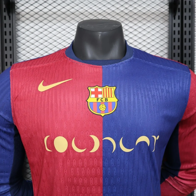 Camisa Barcelona I 2024/25 Autêntica Versão Jogador Manga Longa