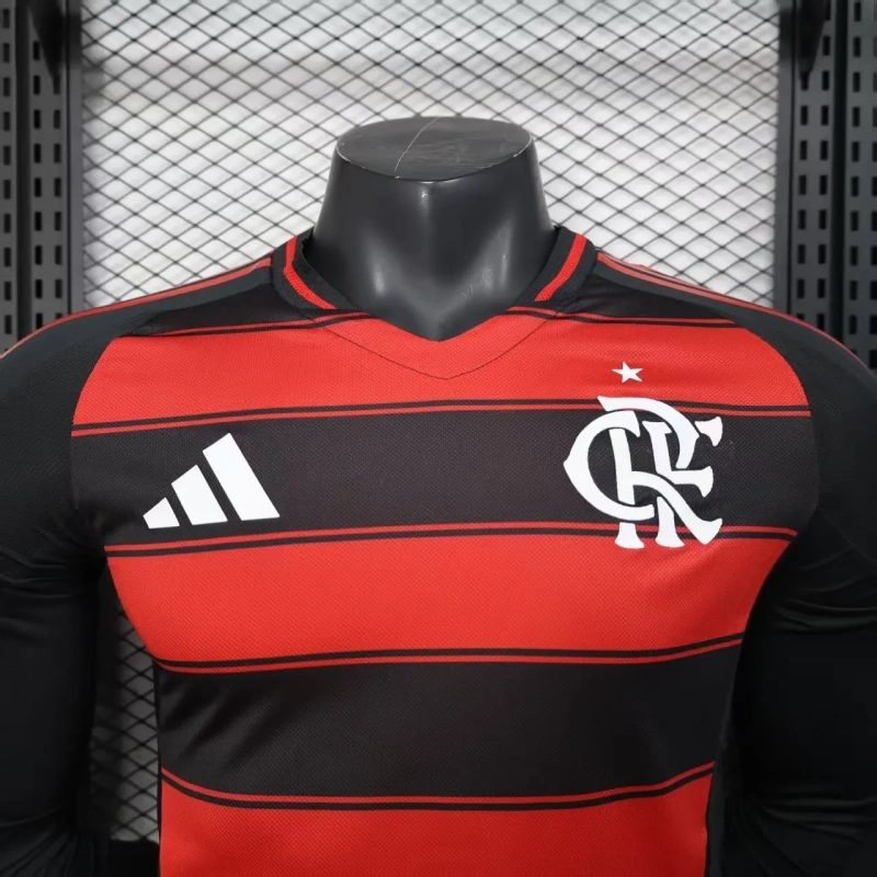 Camisa Flamengo I 2025/26 Autêntica Versão Jogador Manga Longa