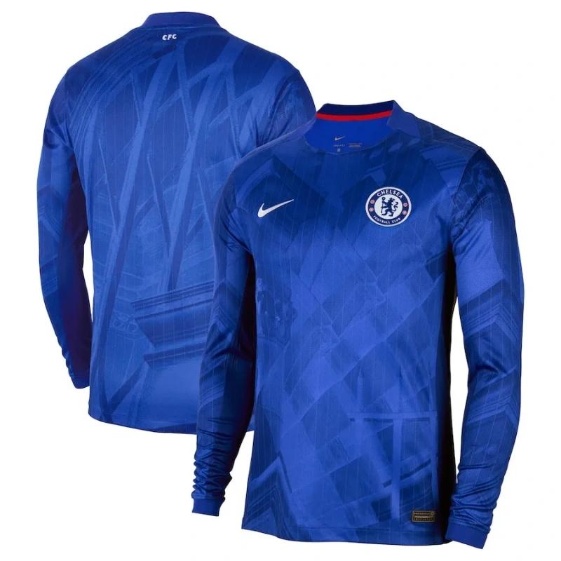 Camisa Chelsea I 2025/26 Versão Tailandesa Manga Longa