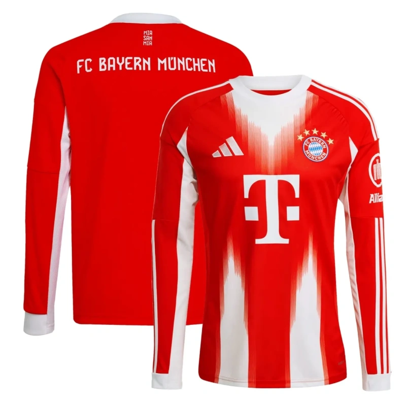 Camisa Bayern de Munique I 2025/26 Versão Tailandesa Manga Longa