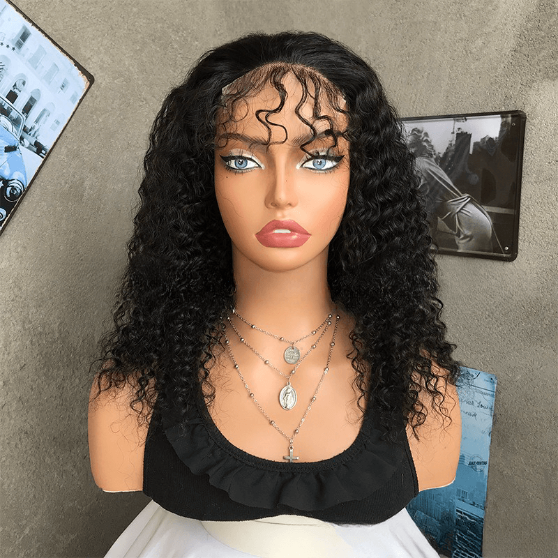 Wear and go Glueless 4*4 Front lace  Curl Human Hair Wigs