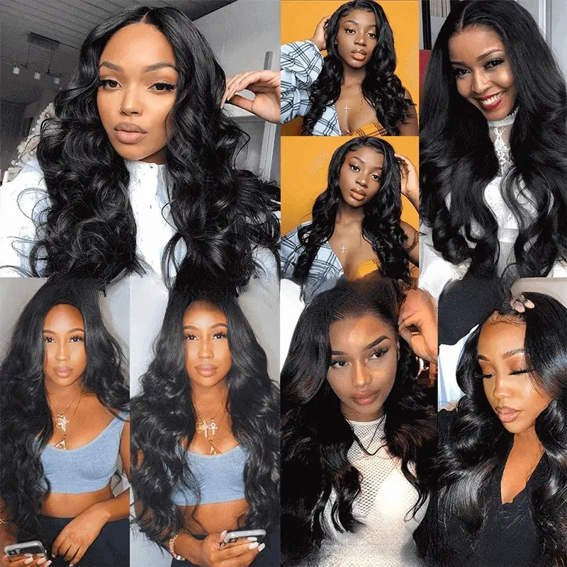 Wear and go Glueless 13*6 front lace Body wave human hair wig