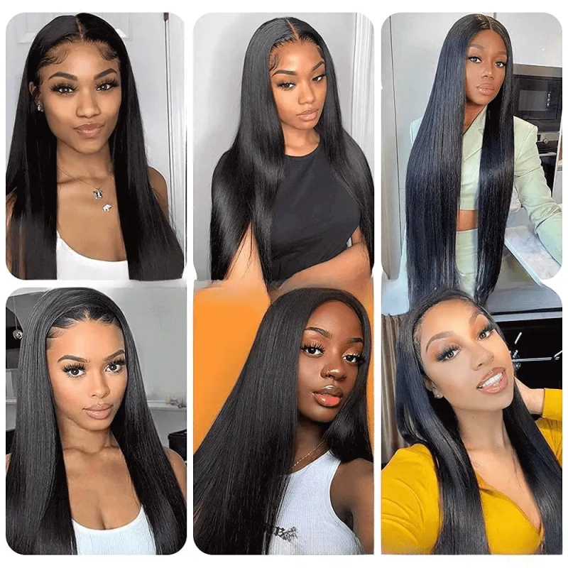Wear and go Glueless 13*6 front lace straight human hair wigs