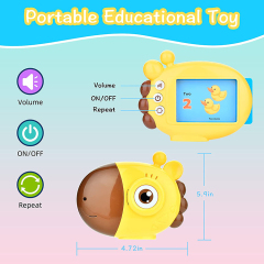 Giraffe Flashcard Machine with 60pcs Double-side Word Cards Early Educational Words Learning Machine with Sound Effects Words Card Reader Preschool Toy for Toddlers Aged 3+