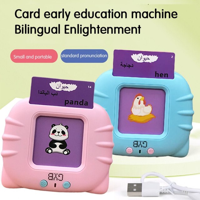 English Arabic Word Educational Talking Flash Card Reader For Kids