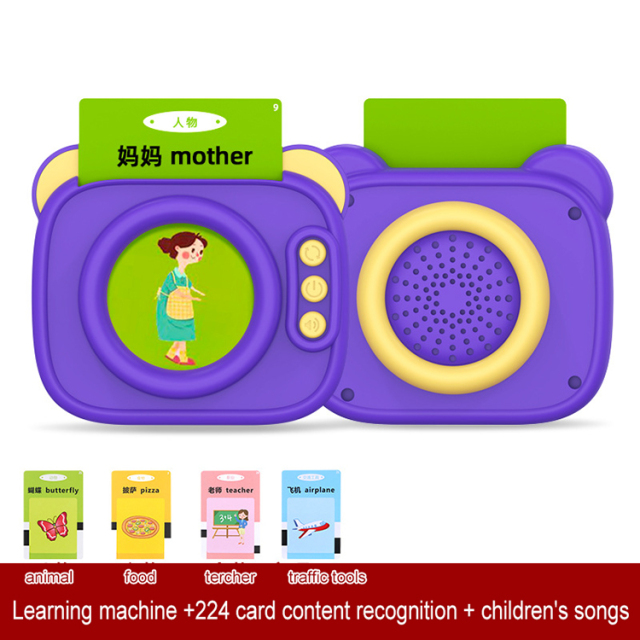 Chinese English Bilingual Audible Flash Card Reading Machine With Double Sided Word Cards