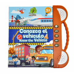 Know The Vehicle Ebook Children Bilingual English Spanish Learning Games Educational Toys For Kids