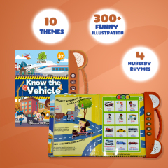 Know The Vehicle Ebook Children Bilingual English Spanish Learning Games Educational Toys For Kids
