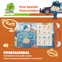 Know The Vehicle Ebook Children Bilingual English Spanish Learning Games Educational Toys For Kids