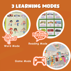 Know The Vehicle Ebook Children Bilingual English Spanish Learning Games Educational Toys For Kids