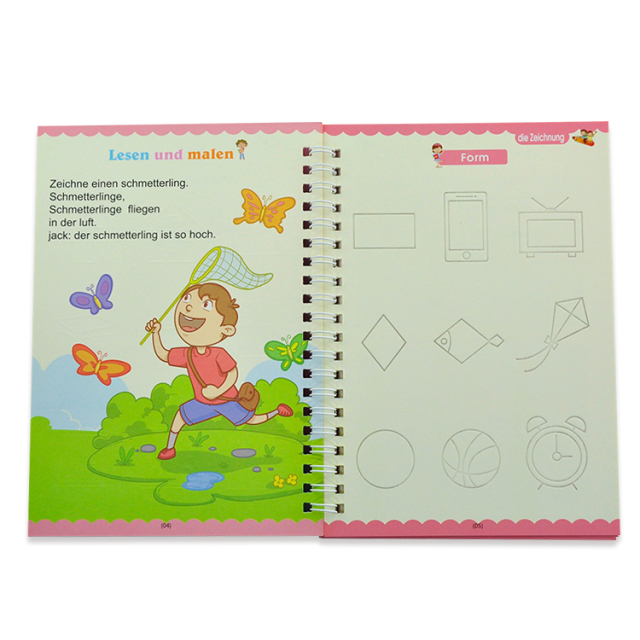 Children Magic Ink Reusable 3D Groove Deutsch German Copybook Calligraphy Book For Beginners