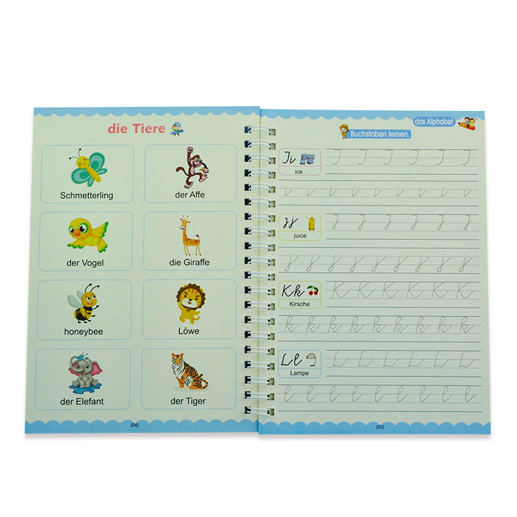 Children Magic Ink Reusable 3D Groove Deutsch German Copybook Calligraphy Book For Beginners