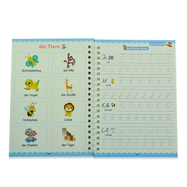Children Magic Ink Reusable 3D Groove Deutsch German Copybook Calligraphy Book For Beginners