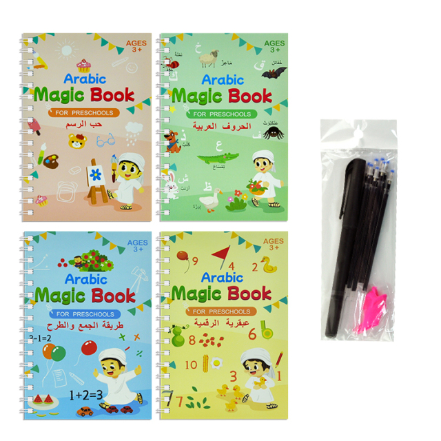 Children Arabic Handwriting Groove Practice Magic Copybook For Kids With Reusable Function