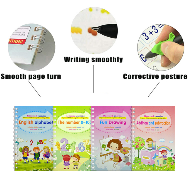 New Design English Groove Learning To Write Handwriting Practice Magic CopyBook For Kids