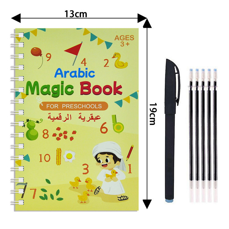 Children Arabic Handwriting Groove Practice Magic Copybook For Kids With Reusable Function