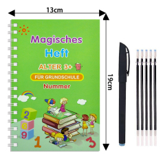 Children Magic Ink Reusable 3D Groove Deutsch German Copybook Calligraphy Book For Beginners