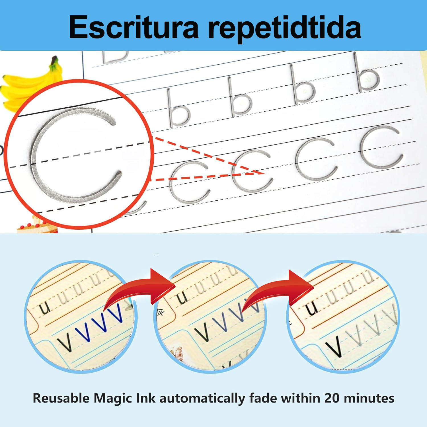 Spanish Reusable Handwriting Book Magic Copybook Calligraphy For Children