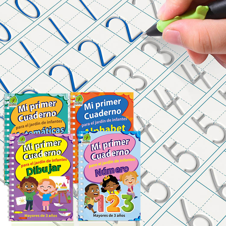 Spanish Reusable Handwriting Book Magic Copybook Calligraphy For Children