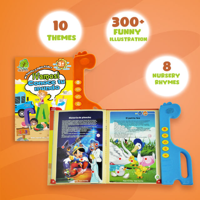 My First 100 Words Spanish English Bilingual Visual Dictionary Speak Books Kids Intelligence Education Touch Reading Study Book