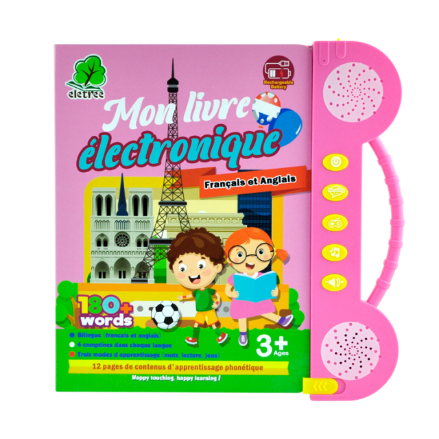 Kids French And English Rechargeable Sound Reading Intelligence E Book Learning Machine My Electronic Book For Children
