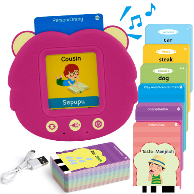 Pocket Bear shaped 224 Sight Words Vocabulary Autism Sensory Speech Therapy English Speaking Flash Card For Kids
