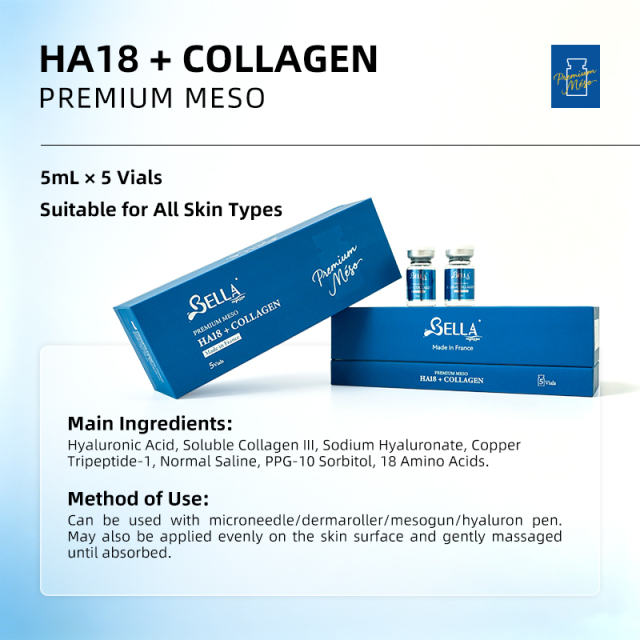 Bella HA18 Meso | Hyaluronic Acid + Amino Acids + Collagen Hydration Serum