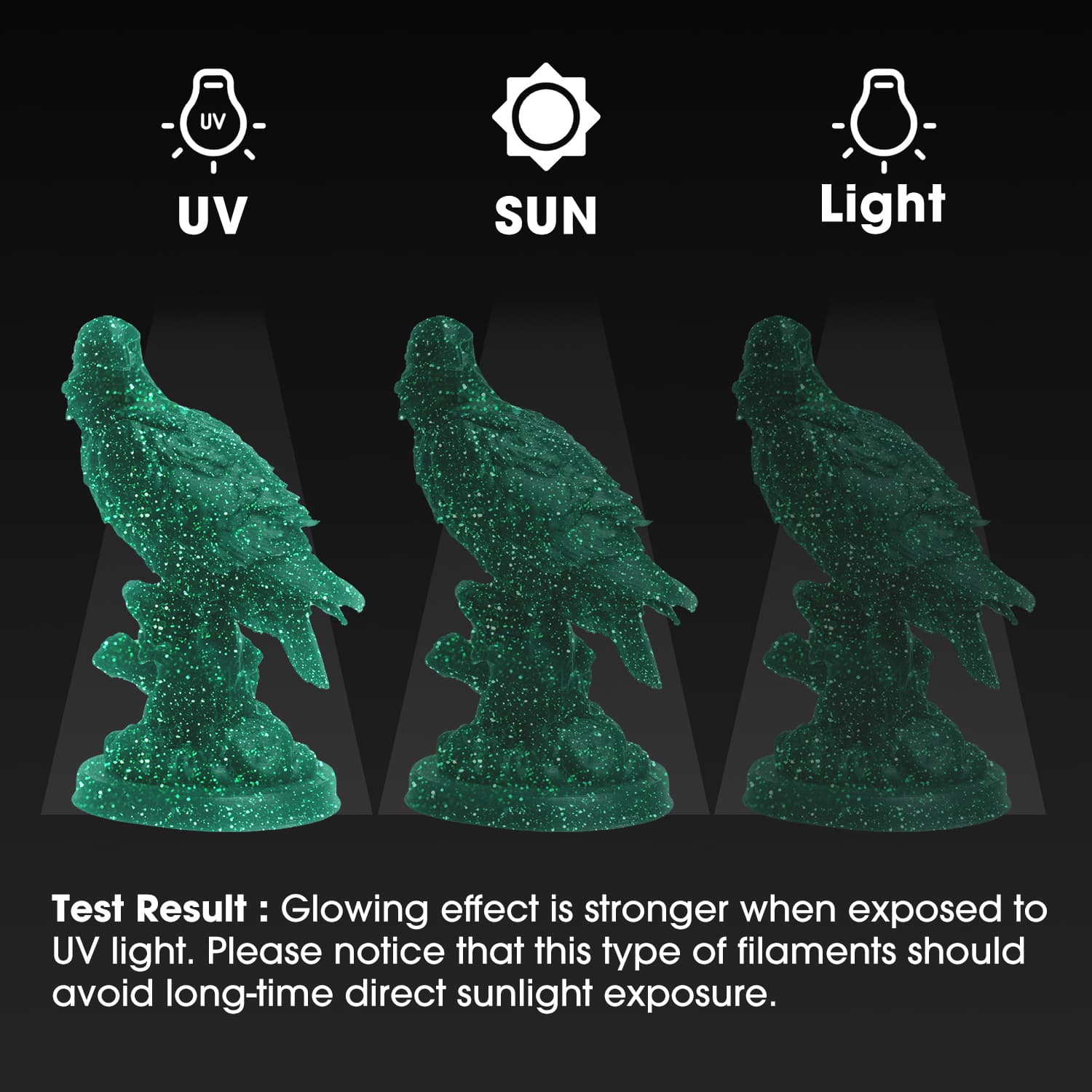 eSUN Stars Twinkle Shining PLA 1.75mm 3D Filament 1KG Glow in The Dark