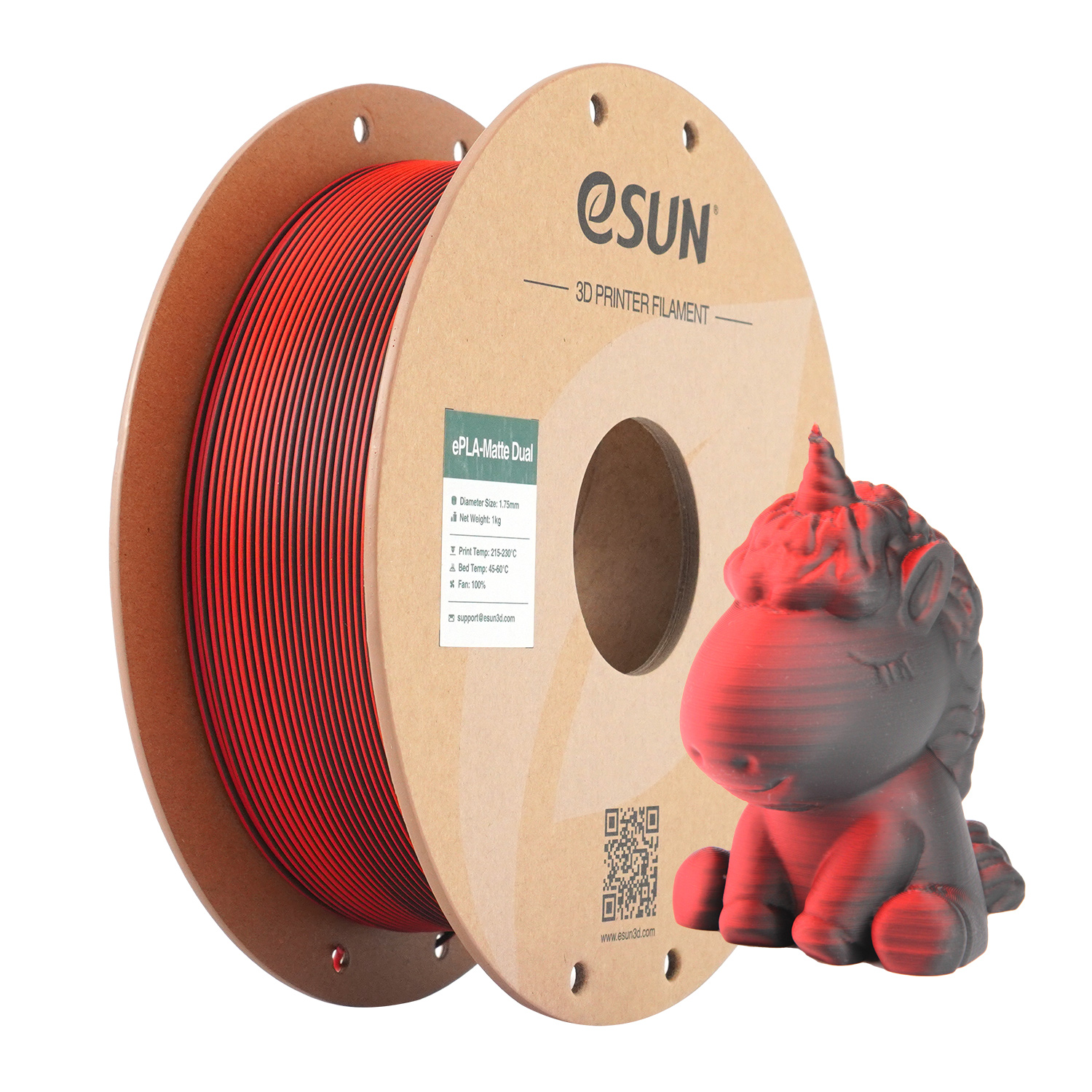 eSUN - Red Black Matte Gradient PLA - 1kg