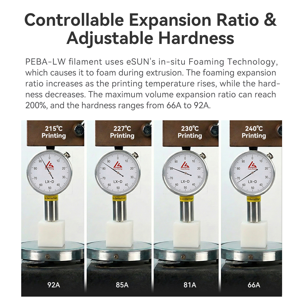 eSUN PEBA-LW 1.75mm 3D Filament 0.8KG