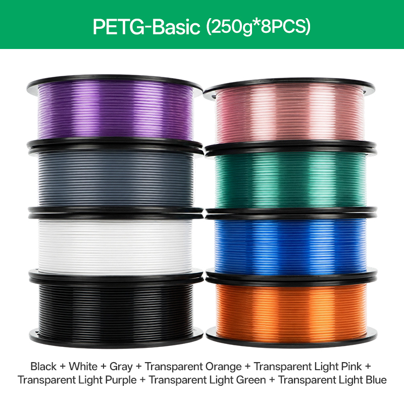 eSUN PLA Basic, PLA+, PETG Basic, PLA Matte Multicolor Filament Bundle 250g*8 Rolls