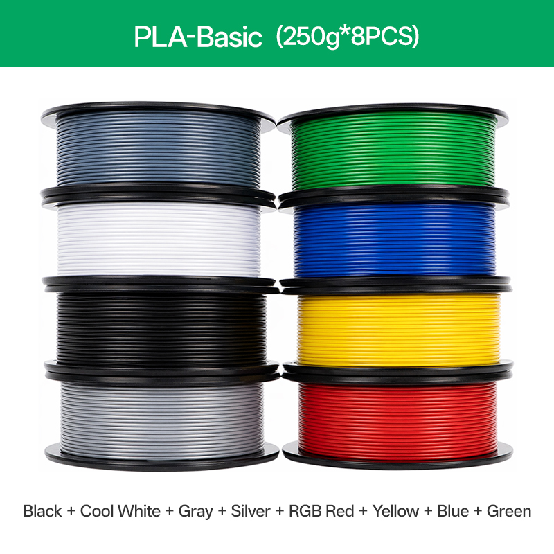 eSUN PLA Basic, PLA+, PETG Basic, PLA Matte Multicolor Filament Bundle 250g*8 Rolls