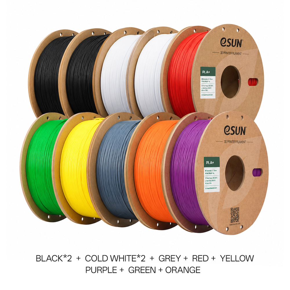 2rolls Black+2rolls cold white+1 roll red+1 roll orange+1 roll yellow+1 roll green+1 roll purple+1 roll grey