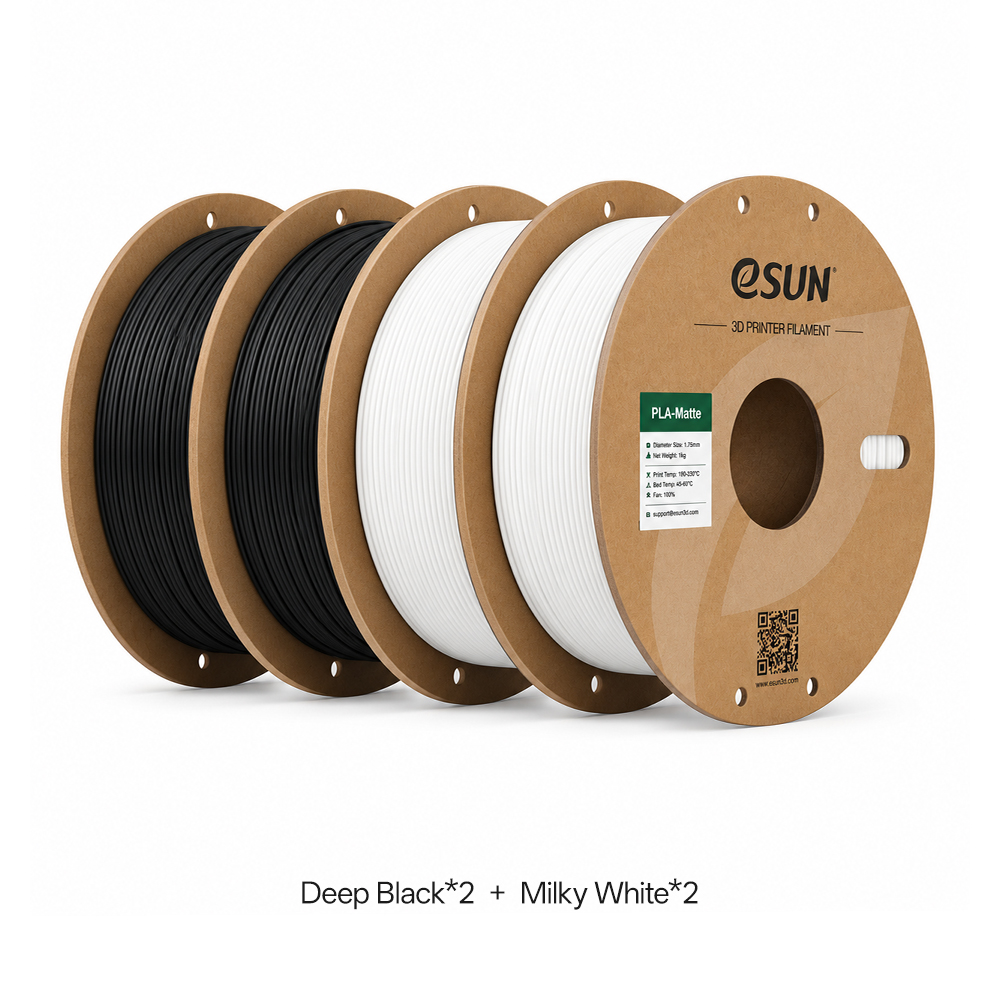 Deep Black*2+Milky White*2