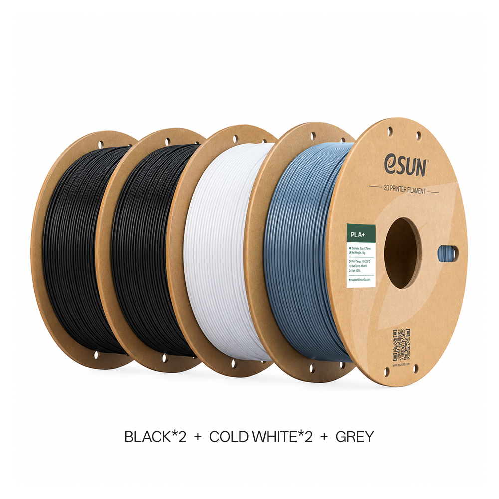 2rolls Black+1 roll cold white+1 roll grey